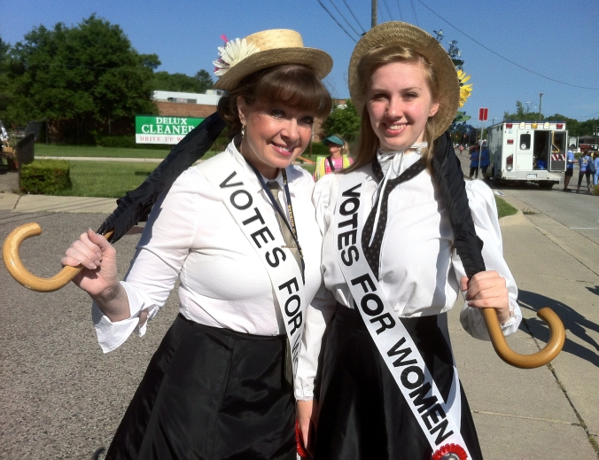Warnerettes Sheila Sigro (left) with Annika Taylor at the 2013 Founders Festival parade