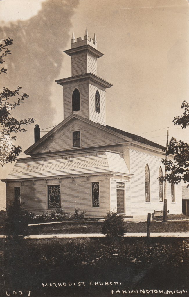 farmington's original methodist church, completed in 1844