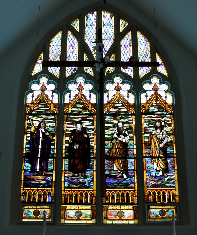 stained glass windows donated by fred and martha warner